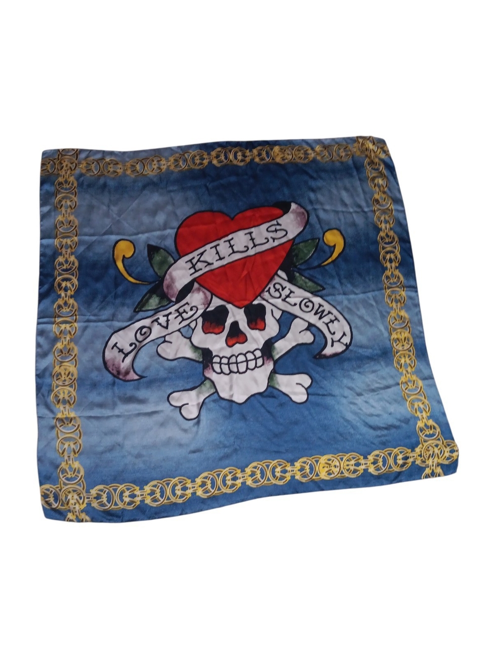 #81 Ed Hardy's Skull & Heart Love Kills Scarf